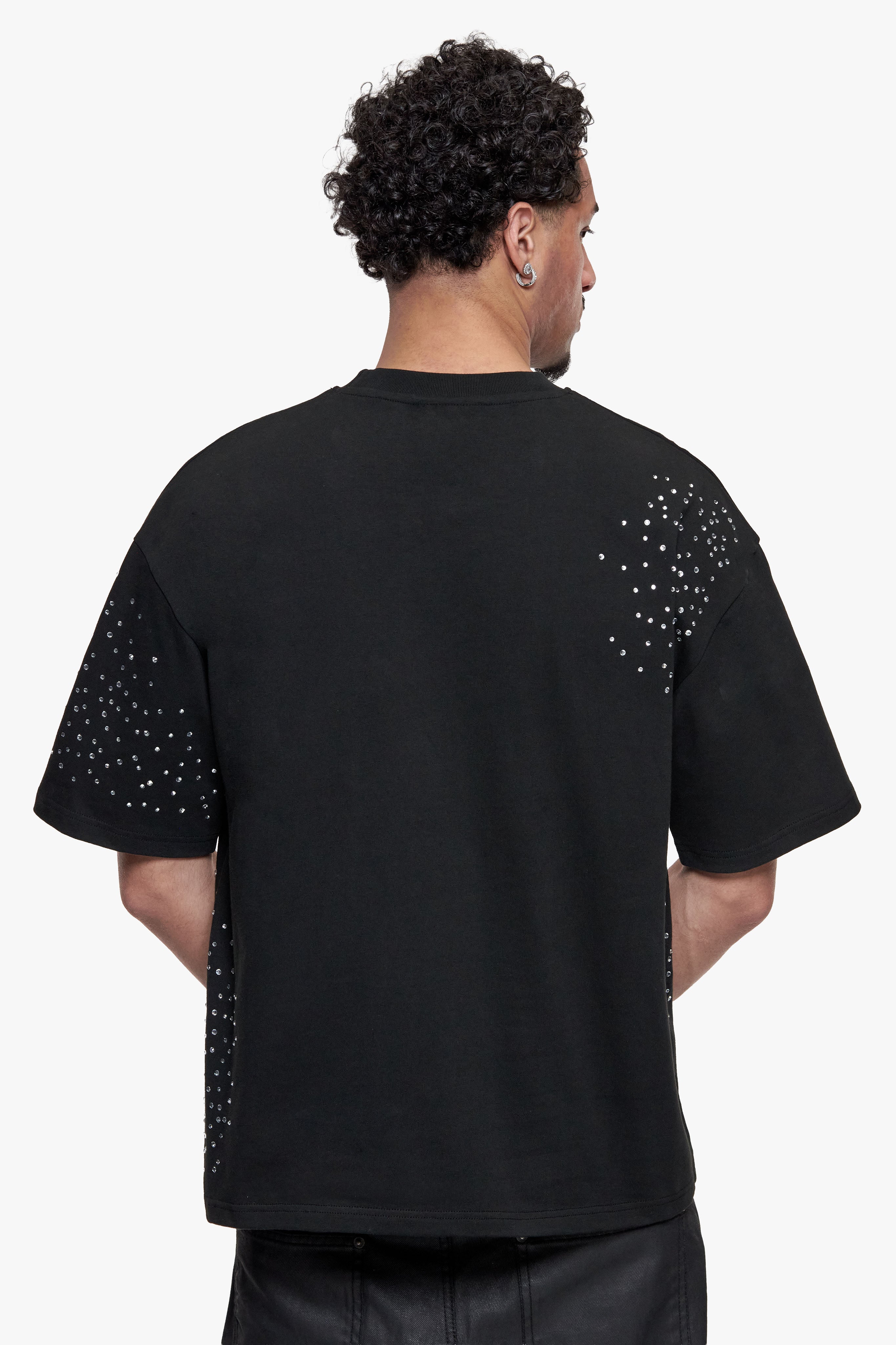 RHINESTONE T-SHIRT BLACK