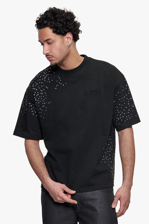 RHINESTONE T-SHIRT BLACK