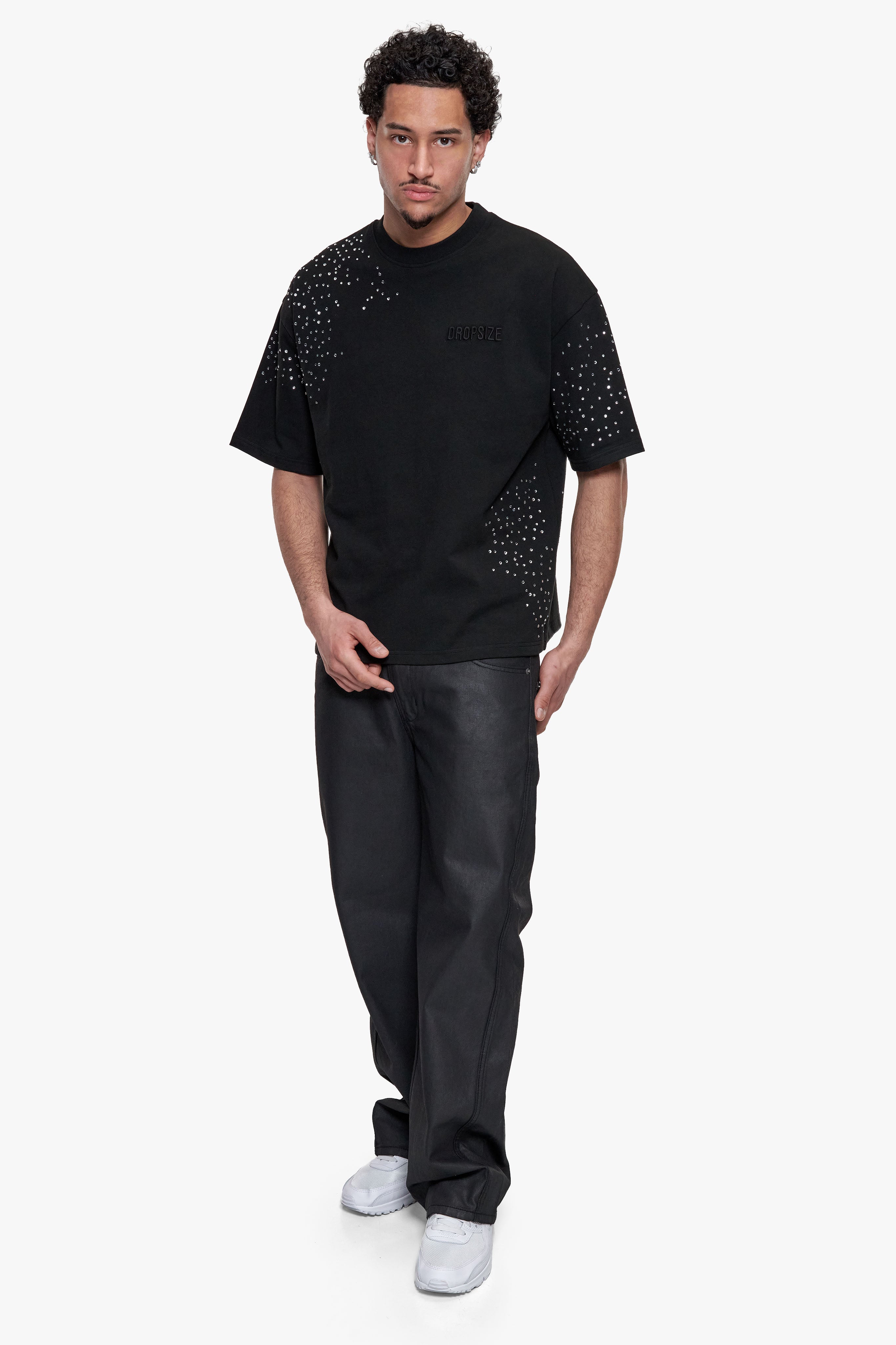 RHINESTONE T-SHIRT BLACK