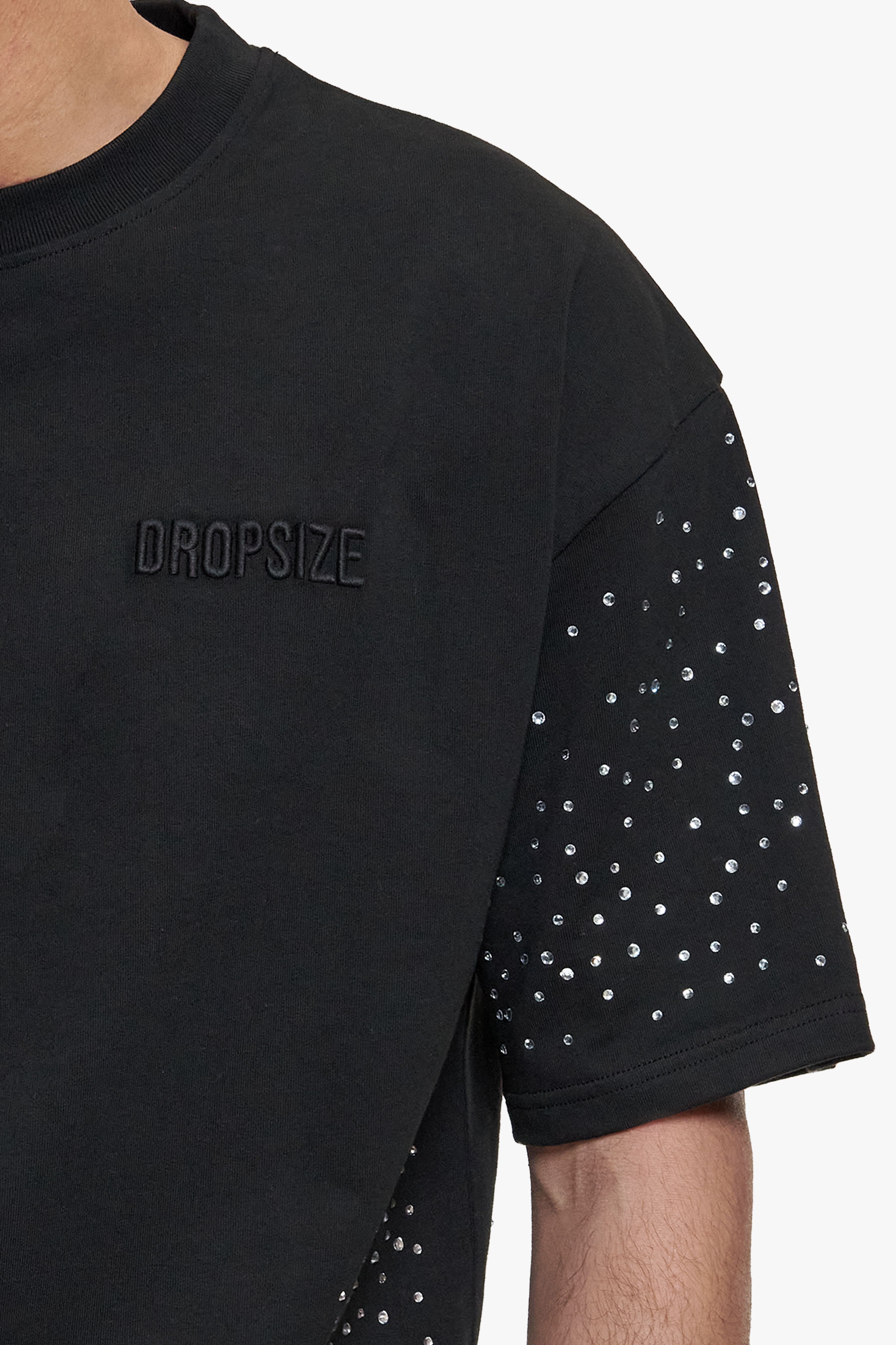 RHINESTONE T-SHIRT BLACK