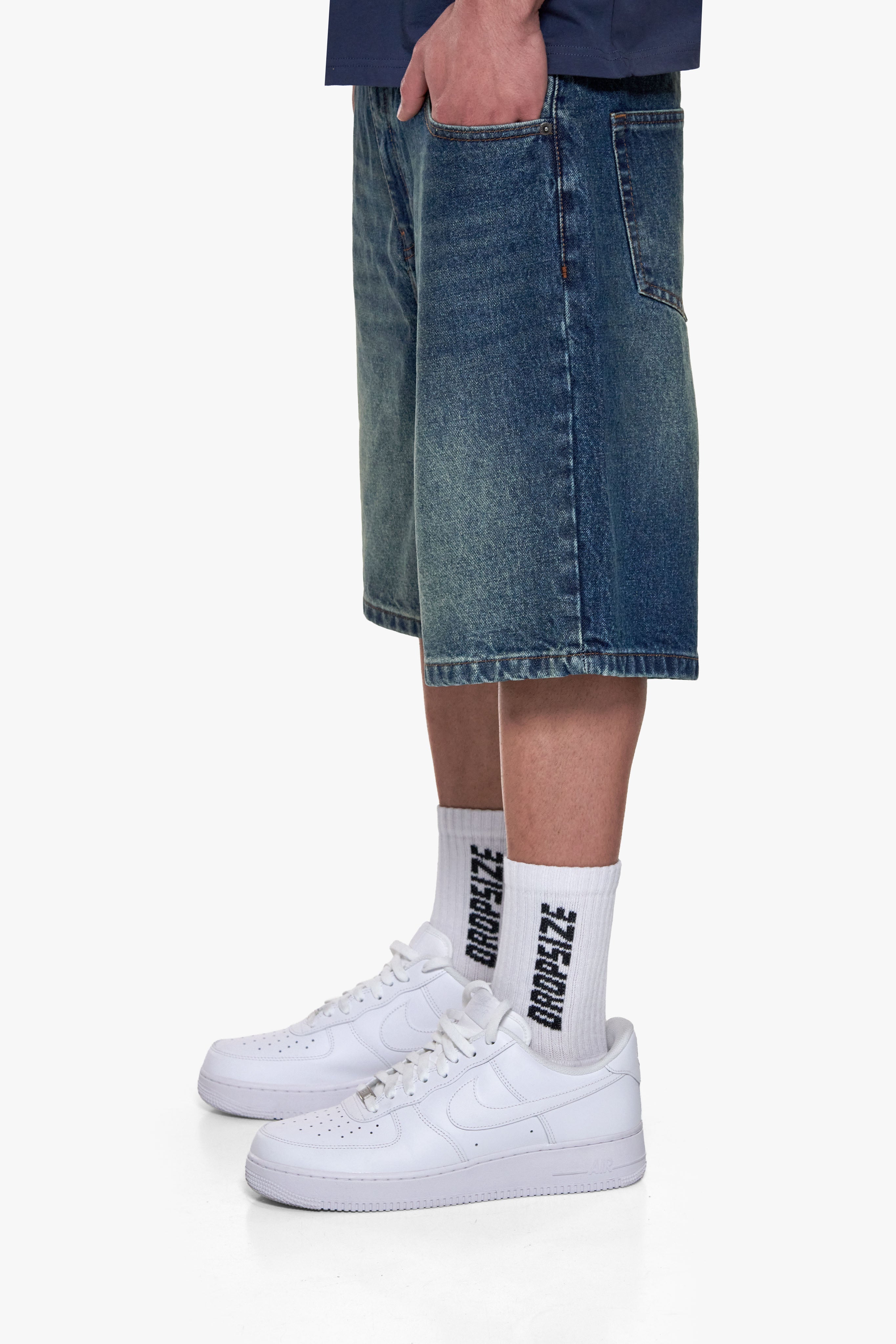 CLASSIC JORTS WASHED DARK BLUE