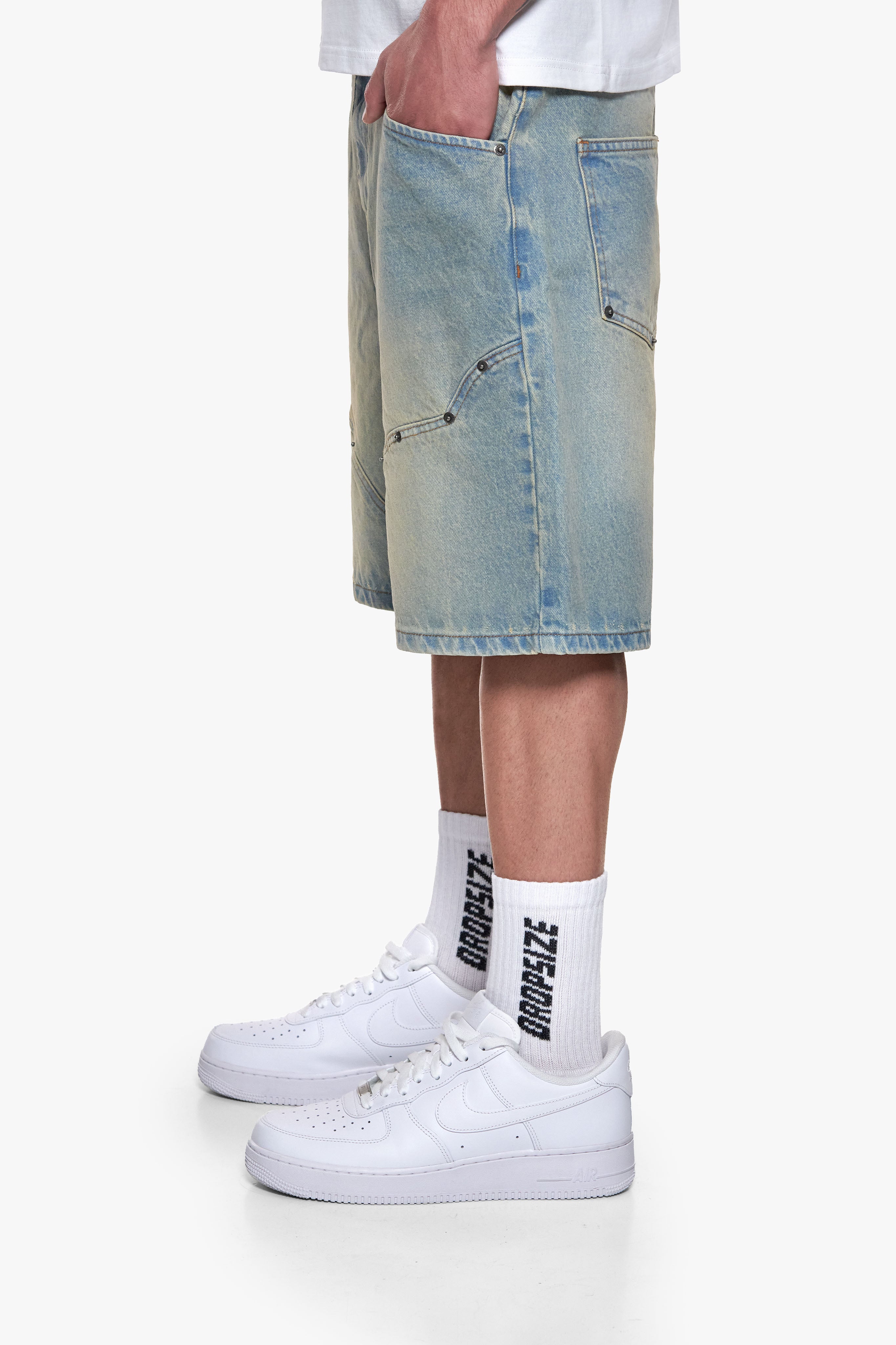 WESTERN JORTS WASHED LIGHT BLUE