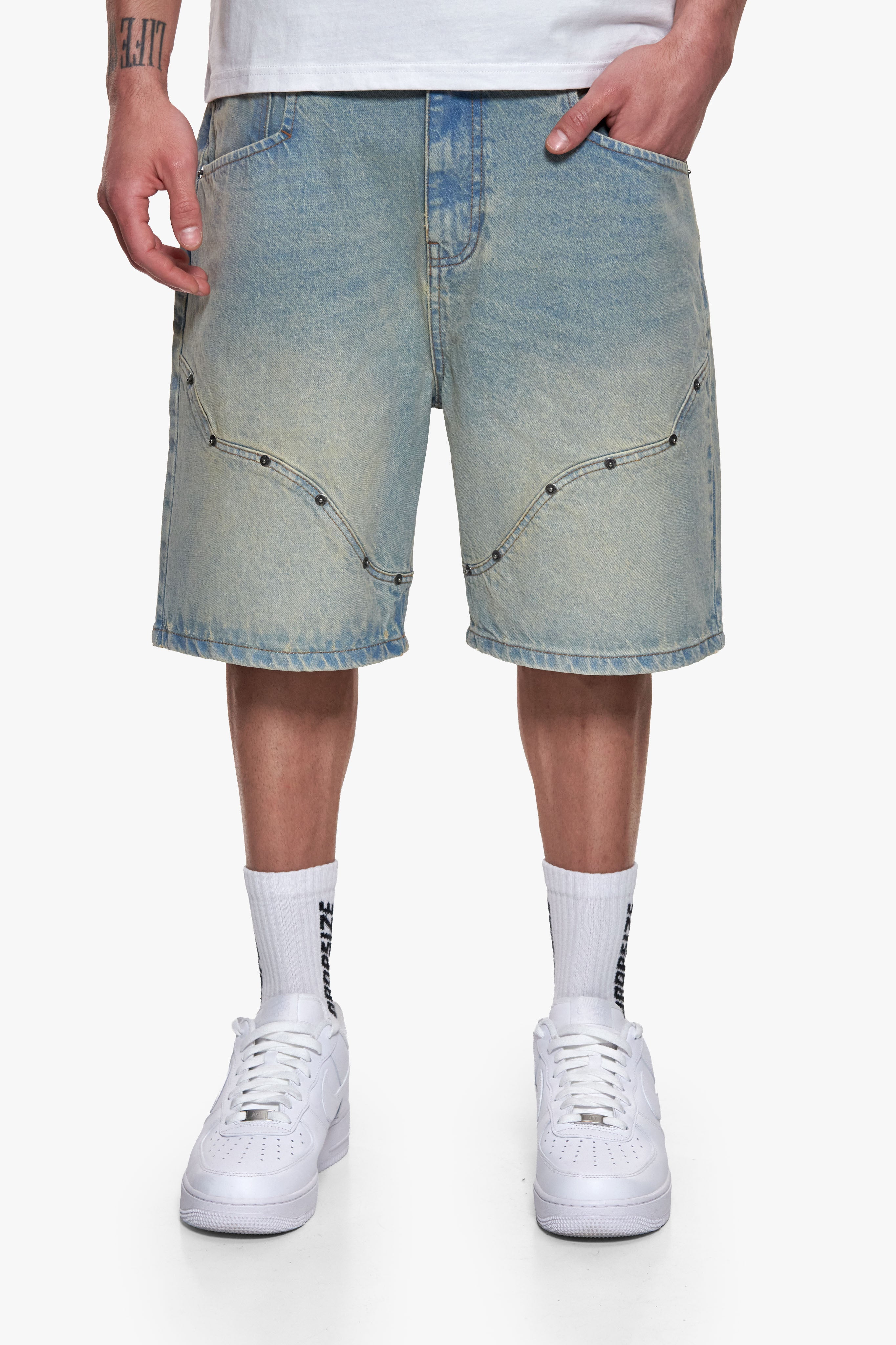 WESTERN JORTS WASHED LIGHT BLUE