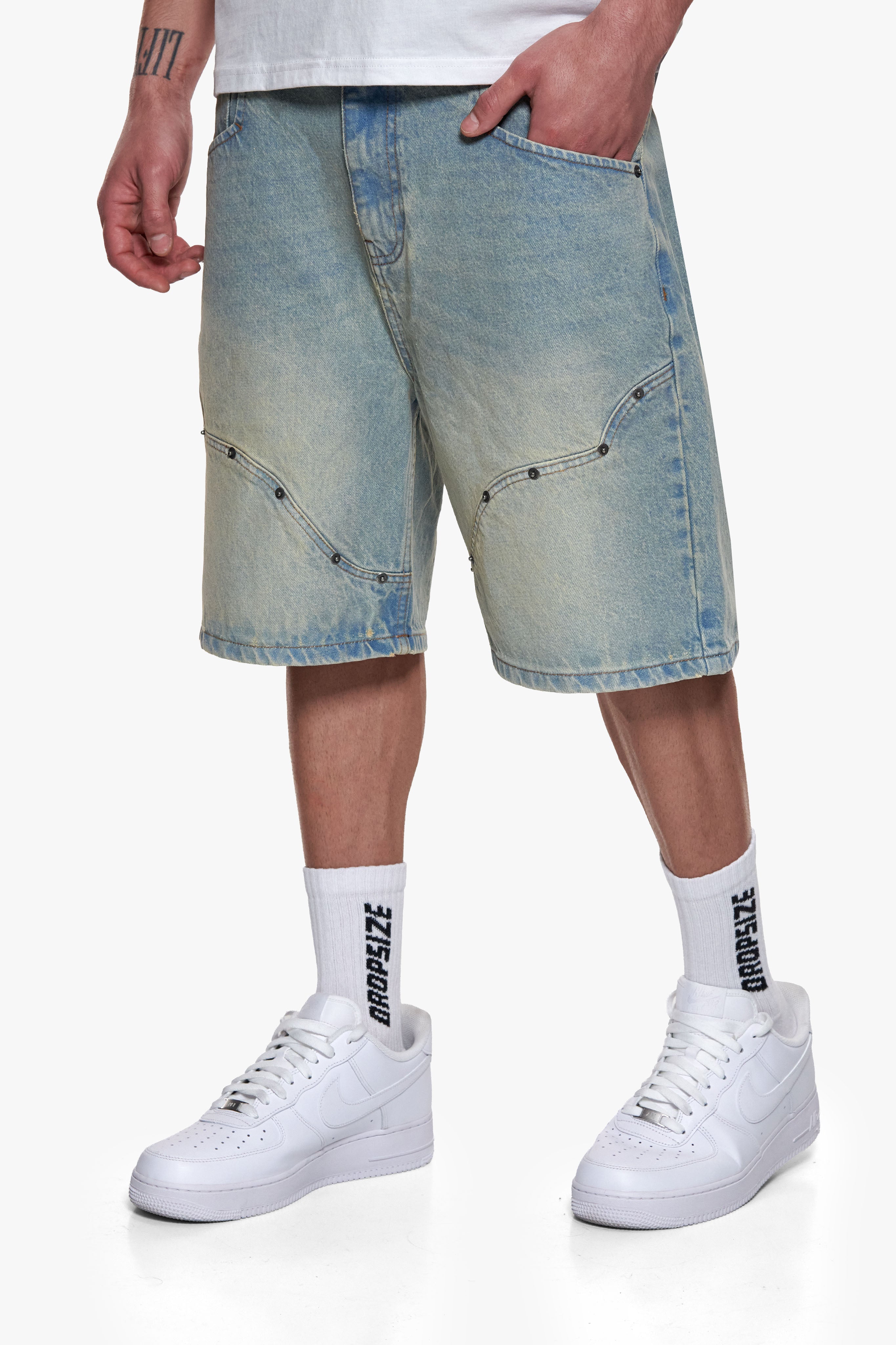 WESTERN JORTS WASHED LIGHT BLUE