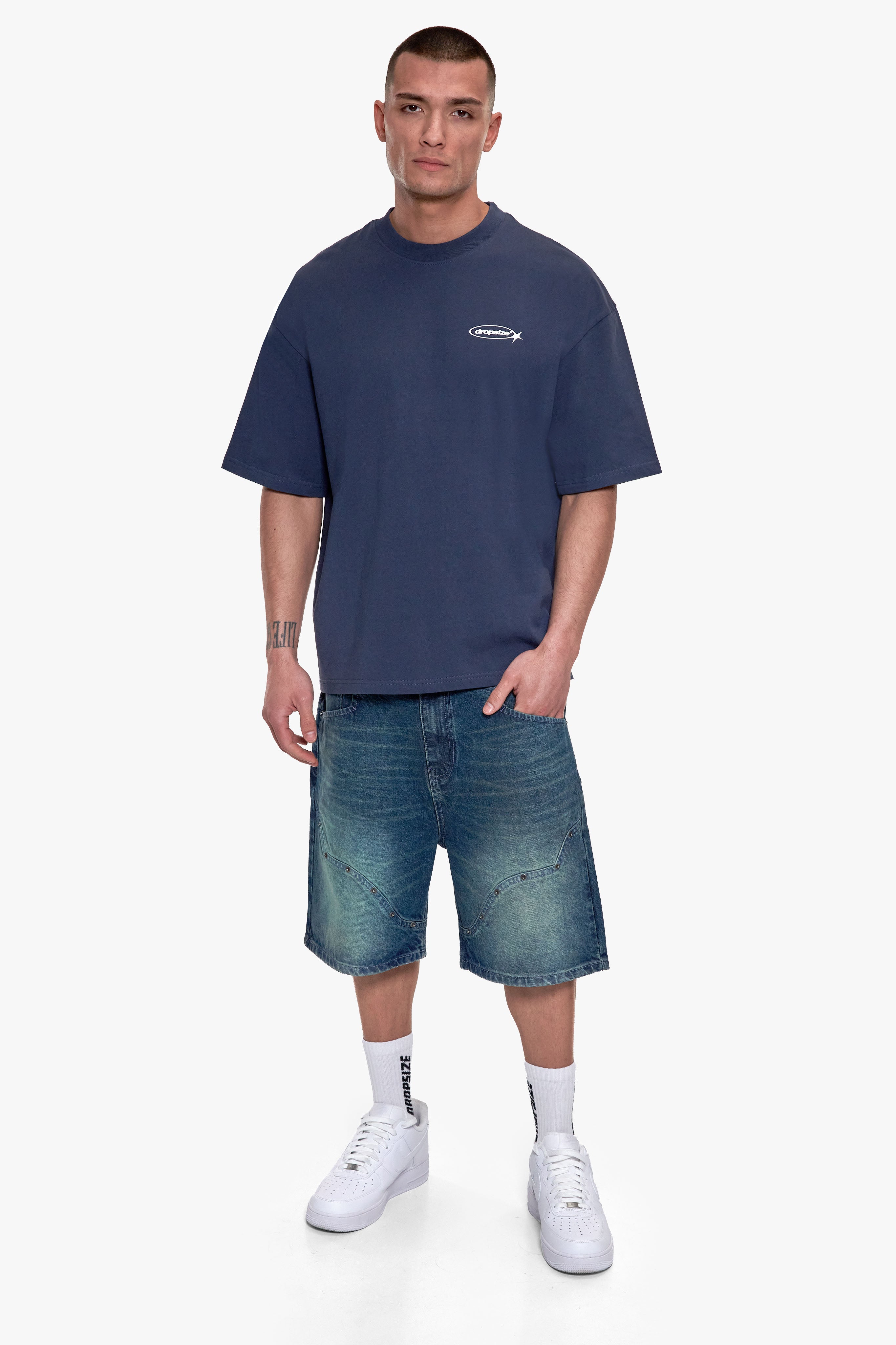 WESTERN JORTS WASHED BLUE