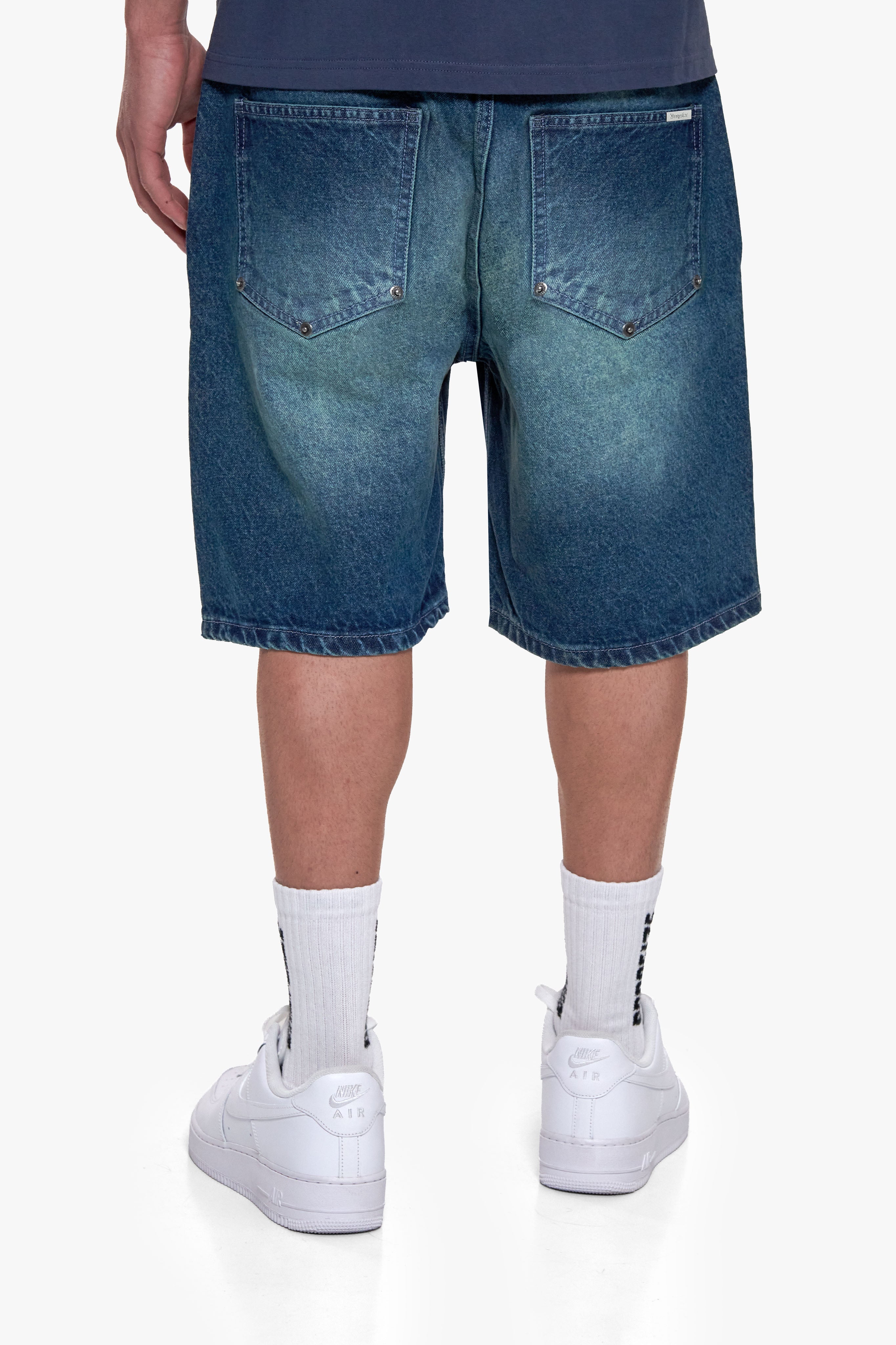 WESTERN JORTS WASHED BLUE