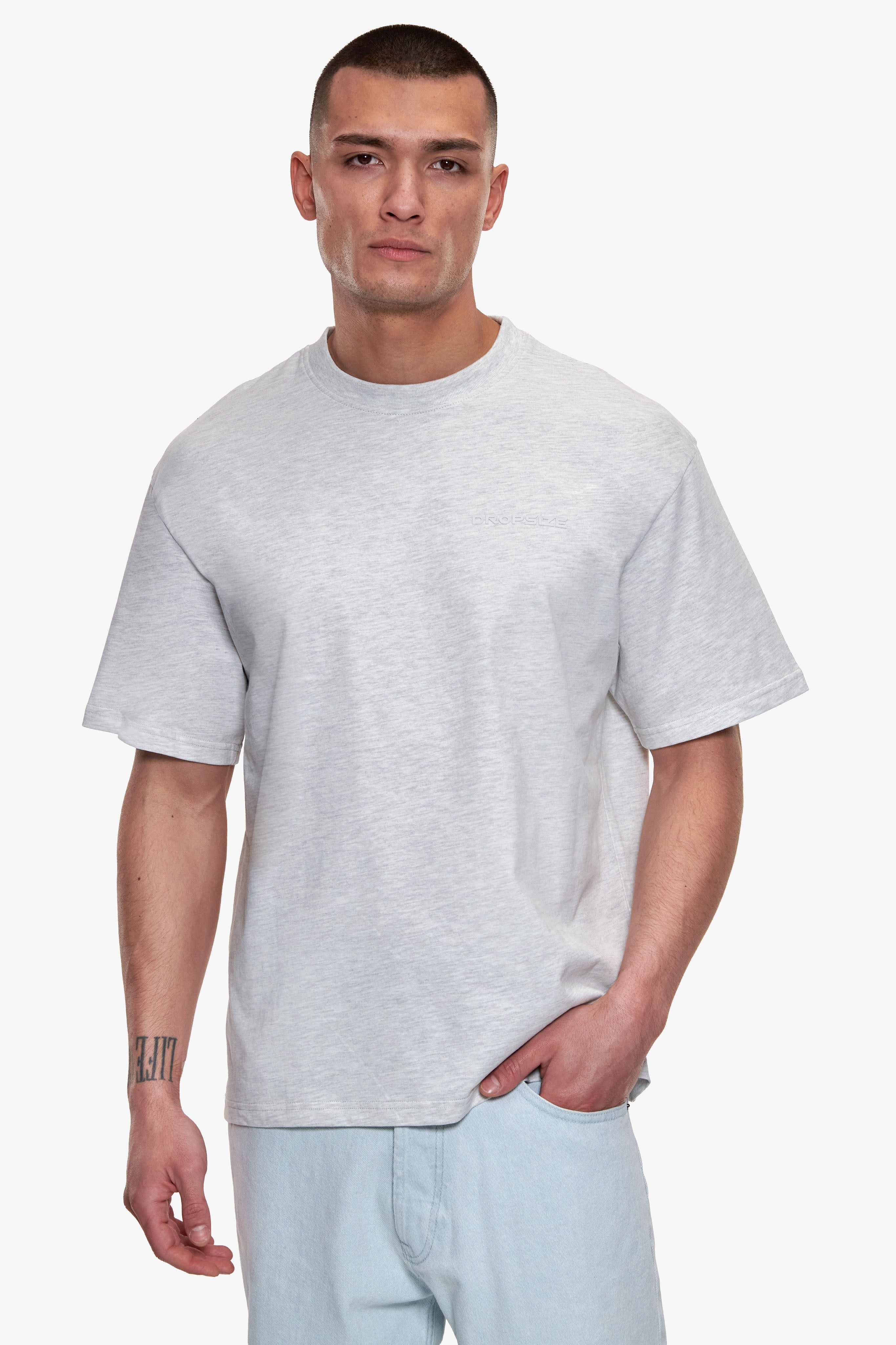 REGULAR FIT ESSENTIAL LOGO T-SHIRT GREY MELANGE