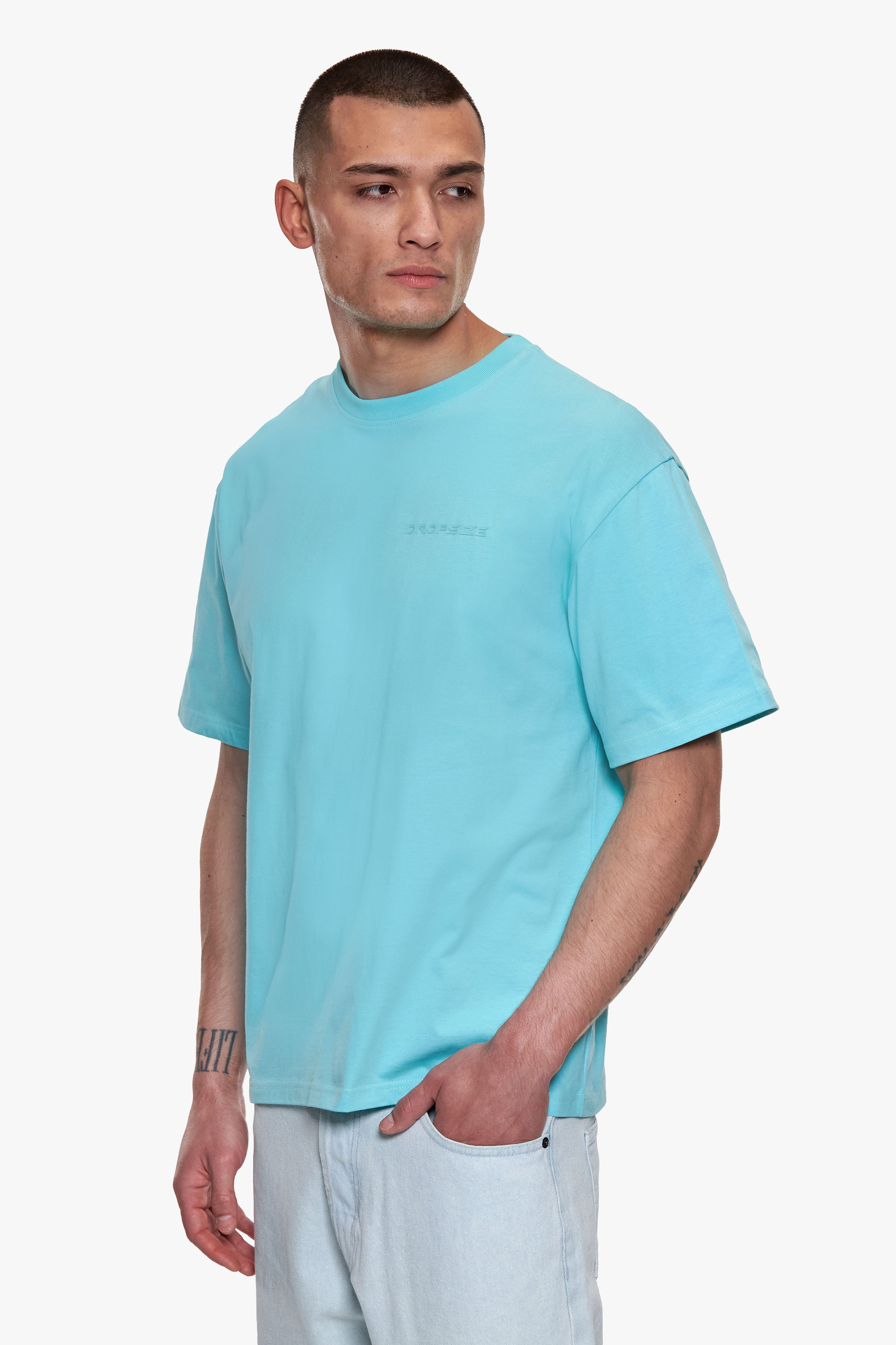 REGULAR FIT ESSENTIAL LOGO T-SHIRT TURQOUISE