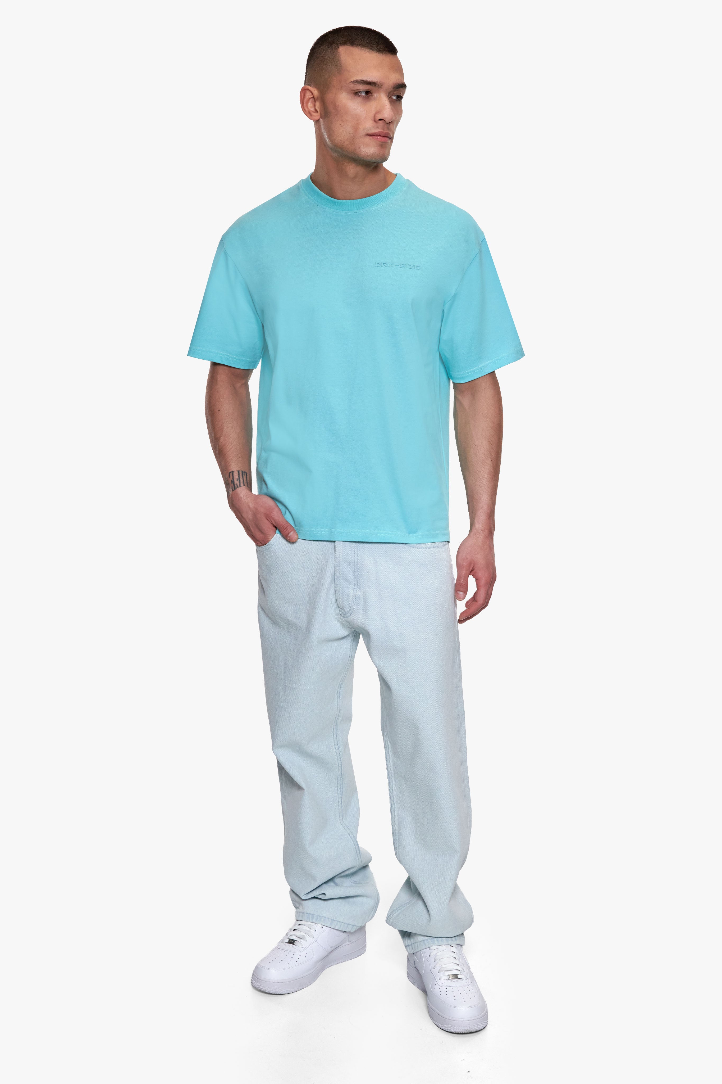 REGULAR FIT ESSENTIAL LOGO T-SHIRT TURQOUISE