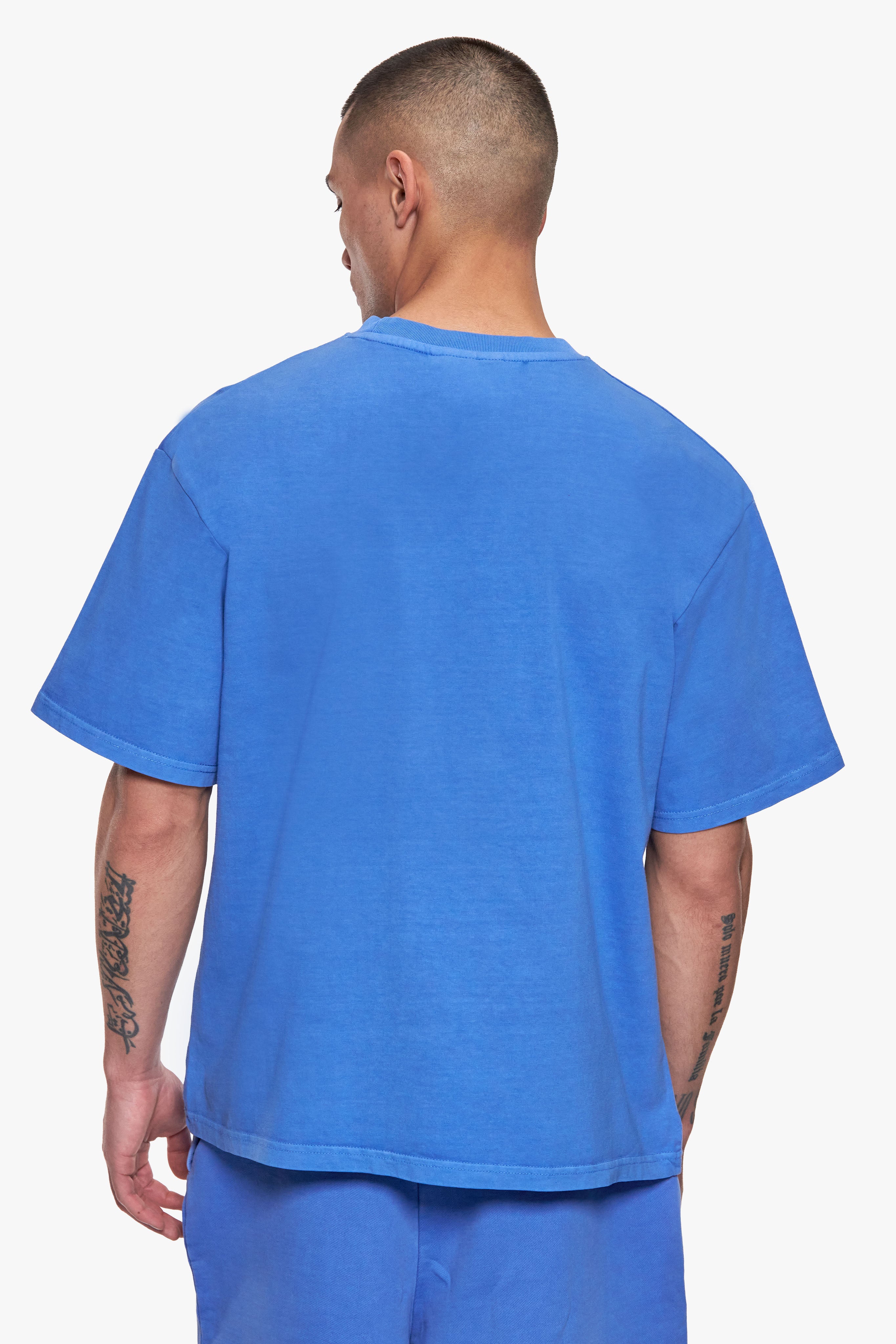 REGULAR FIT ESSENTIAL LOGO T-SHIRT WASHED LIGHT BLUE