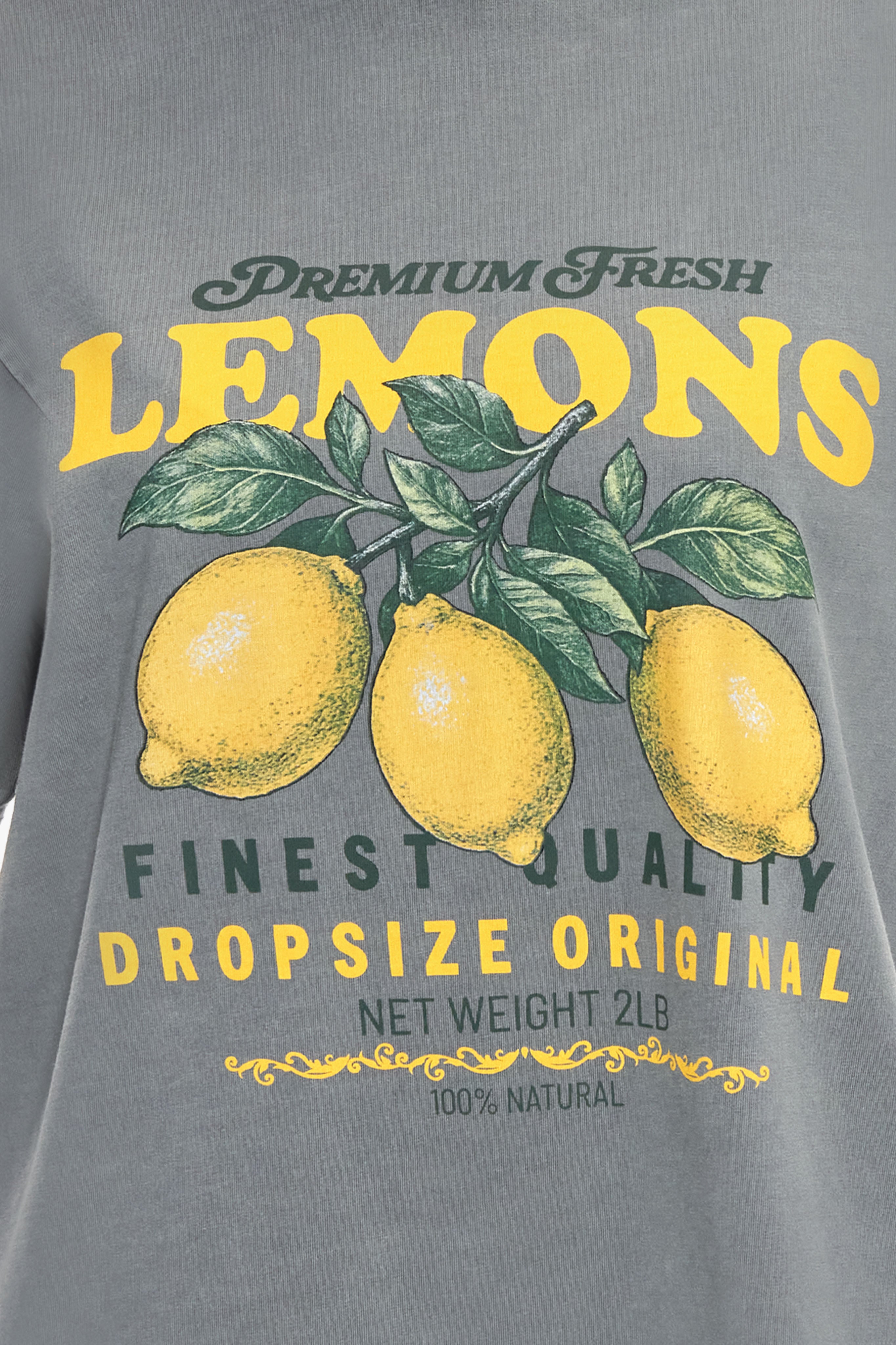 WOMEN LEMON T-SHIRT WASHED GREY