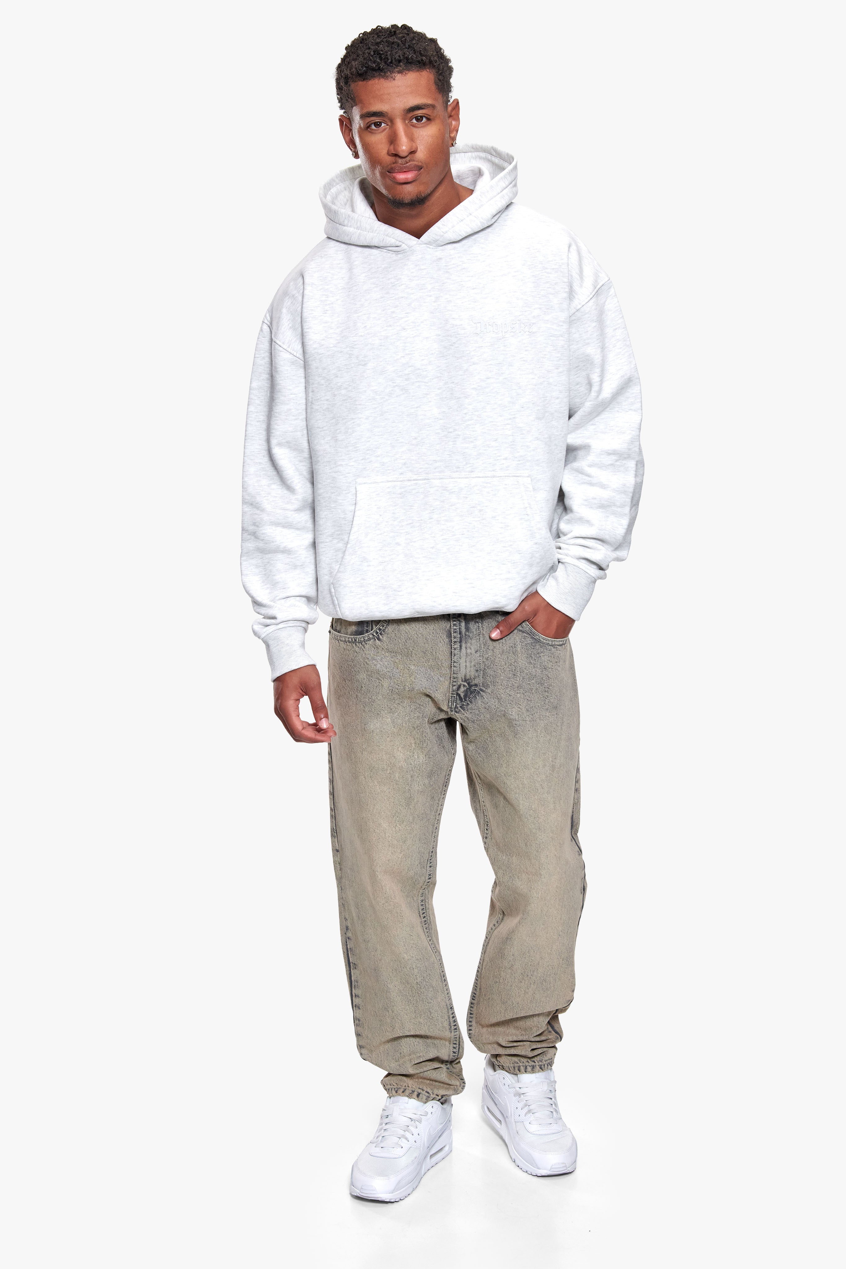 LOOSE FIT JEANS SAND WASHED BEIGE