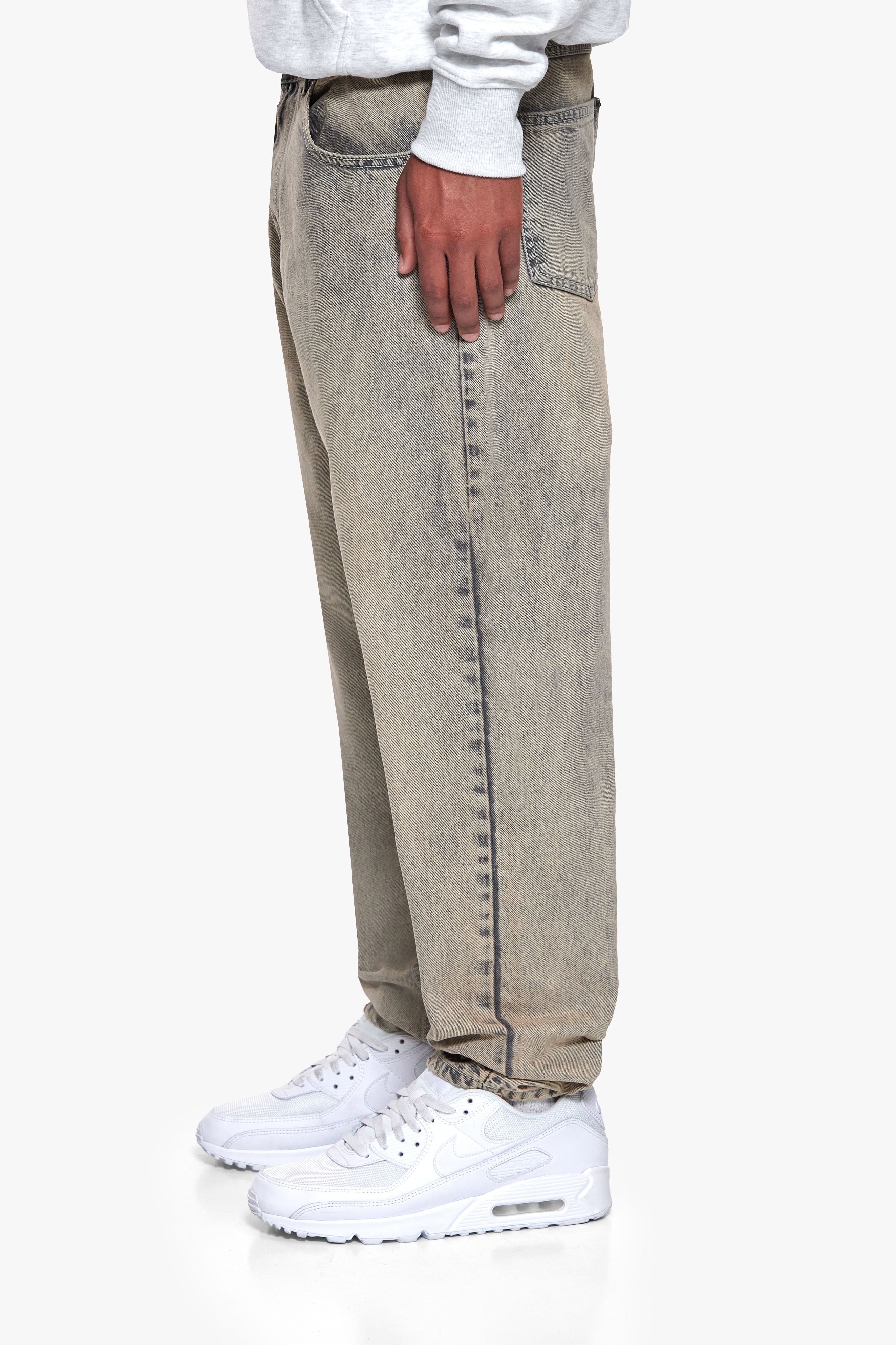 LOOSE FIT JEANS SAND WASHED BEIGE