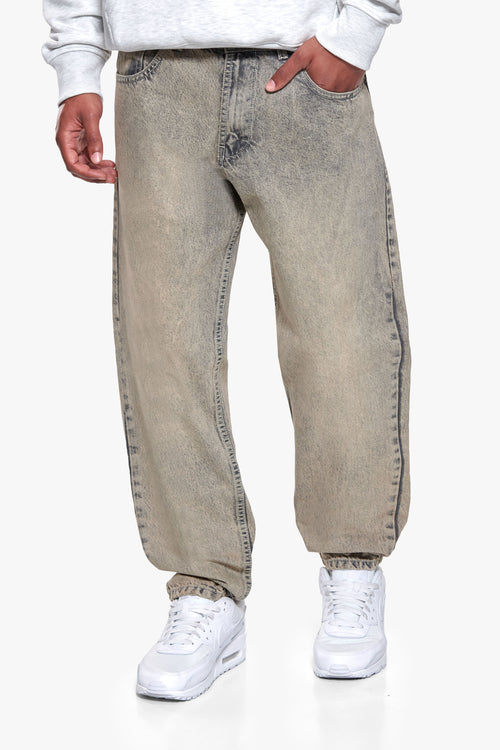 LOOSE FIT JEANS SAND WASHED BEIGE