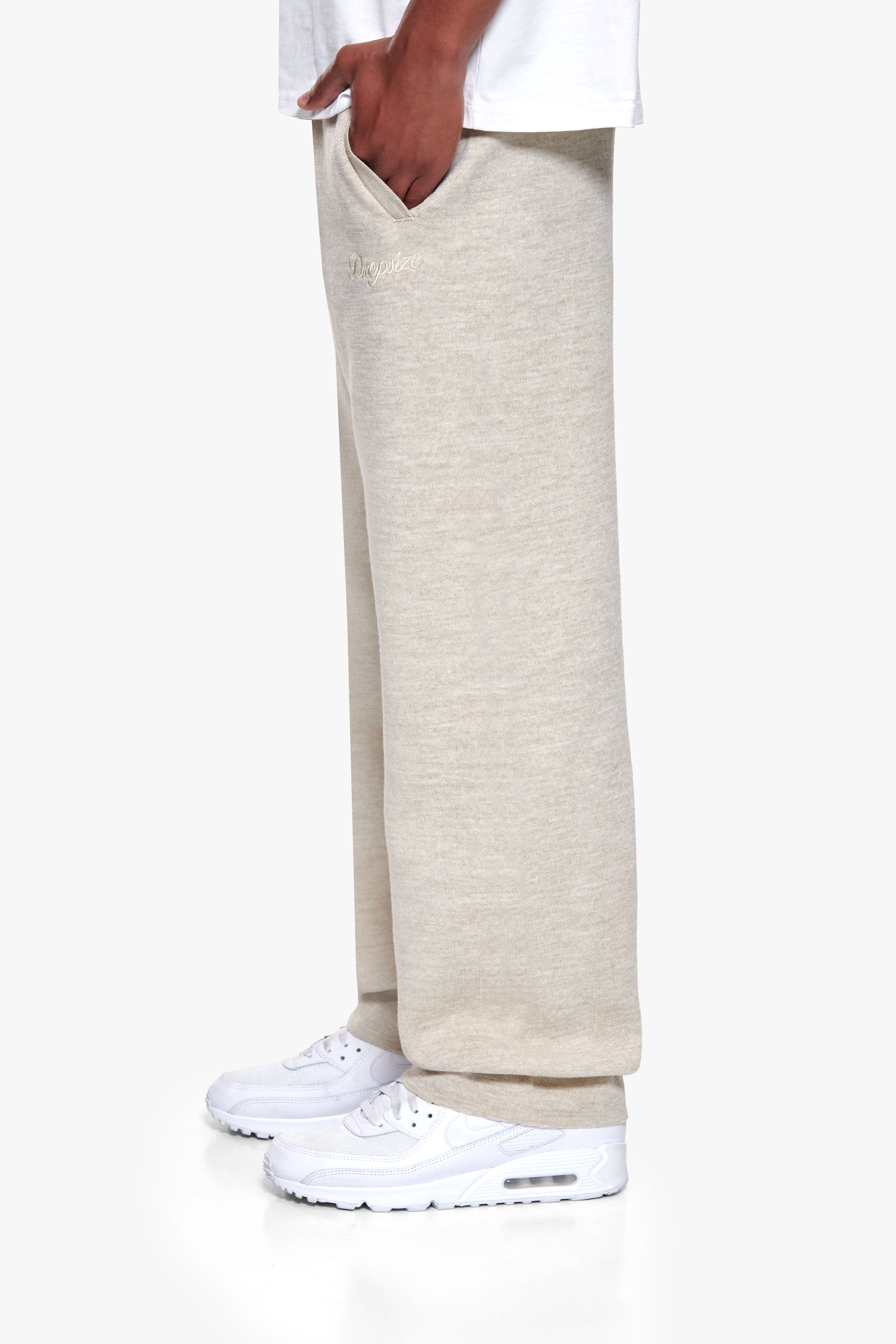 LIGHTWEIGHT KNIT JOGGER BEIGE MELANGE