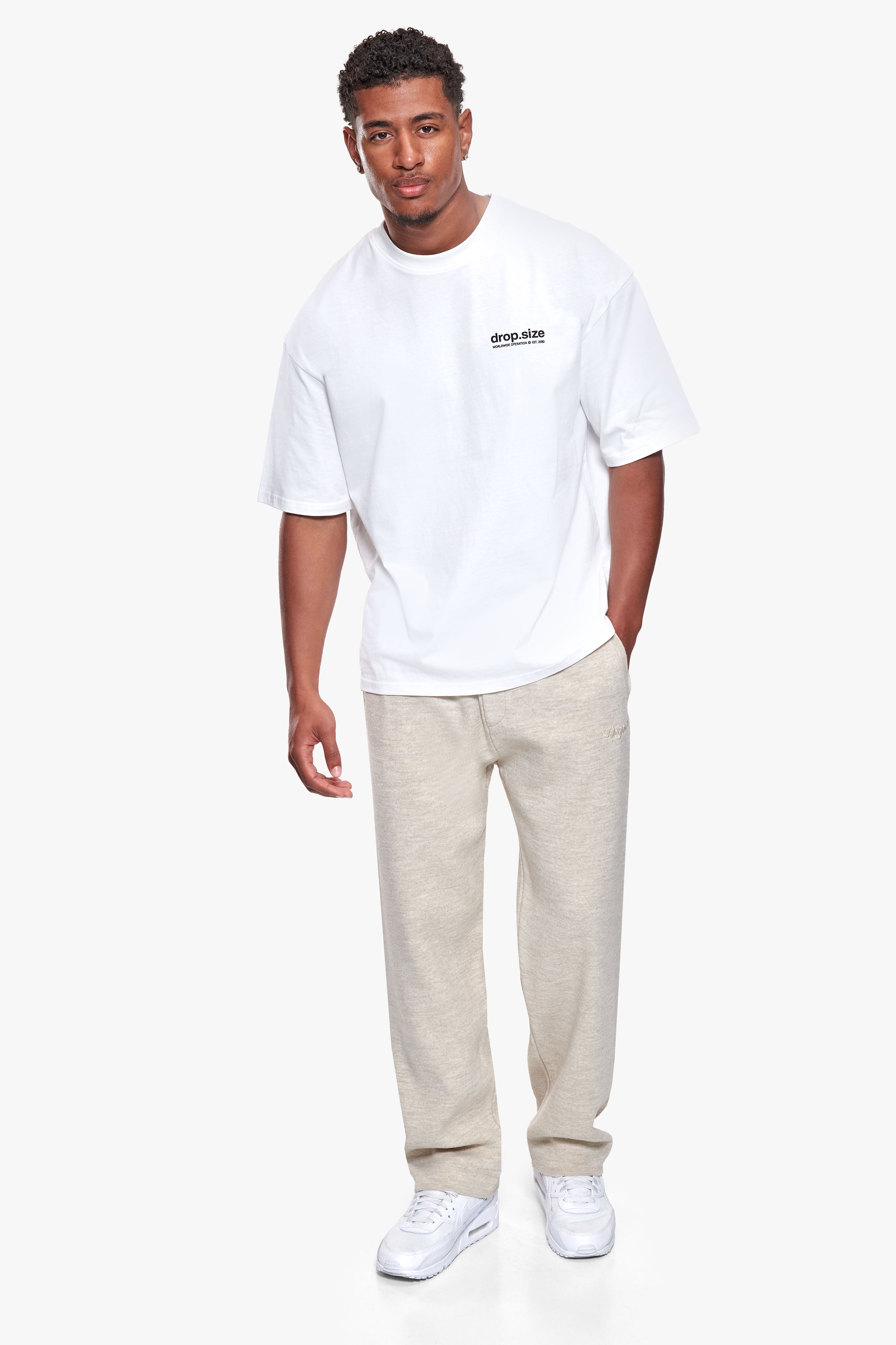 LIGHTWEIGHT KNIT JOGGER BEIGE MELANGE
