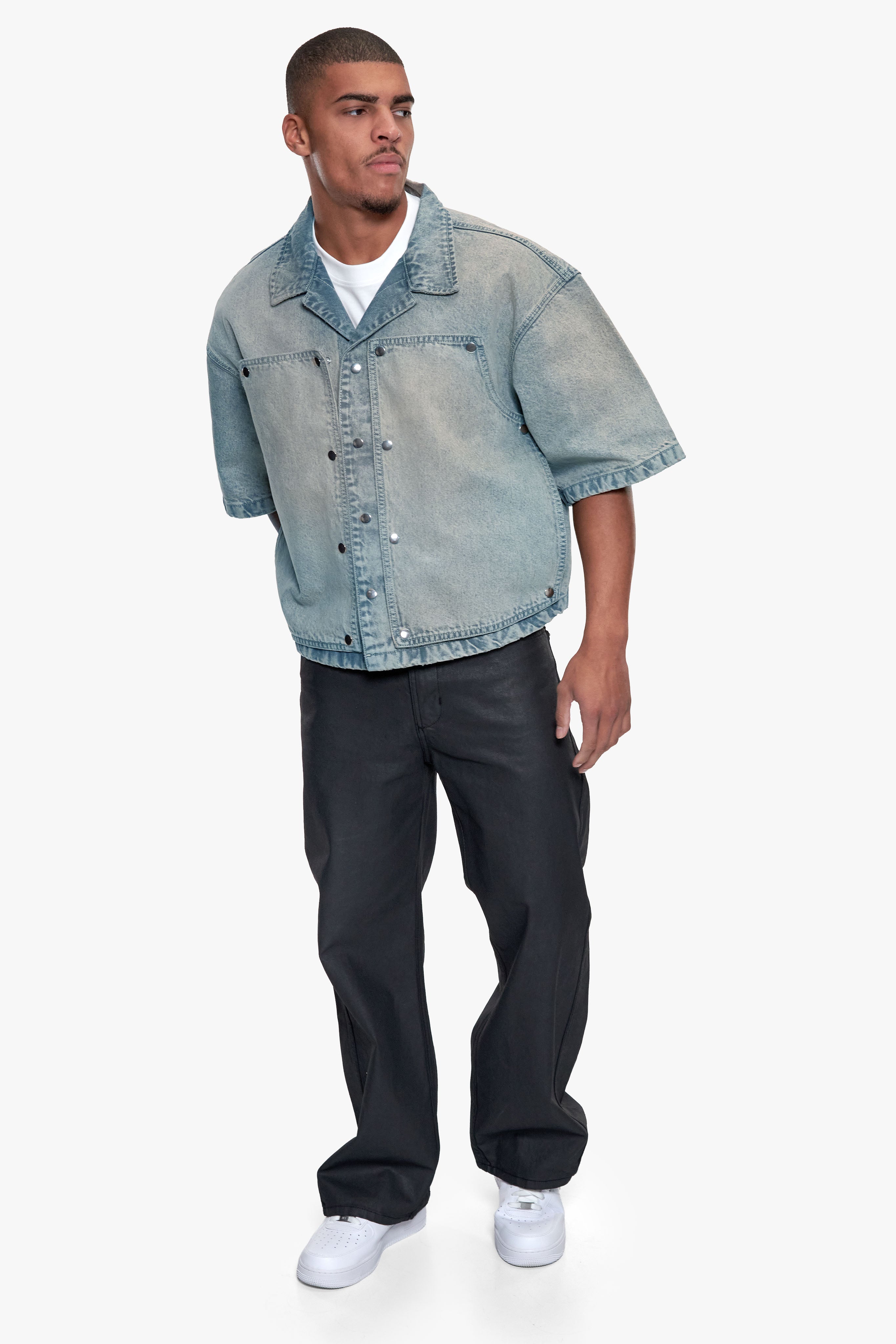 CARPENTER DENIM SHIRT WASHED BLUE