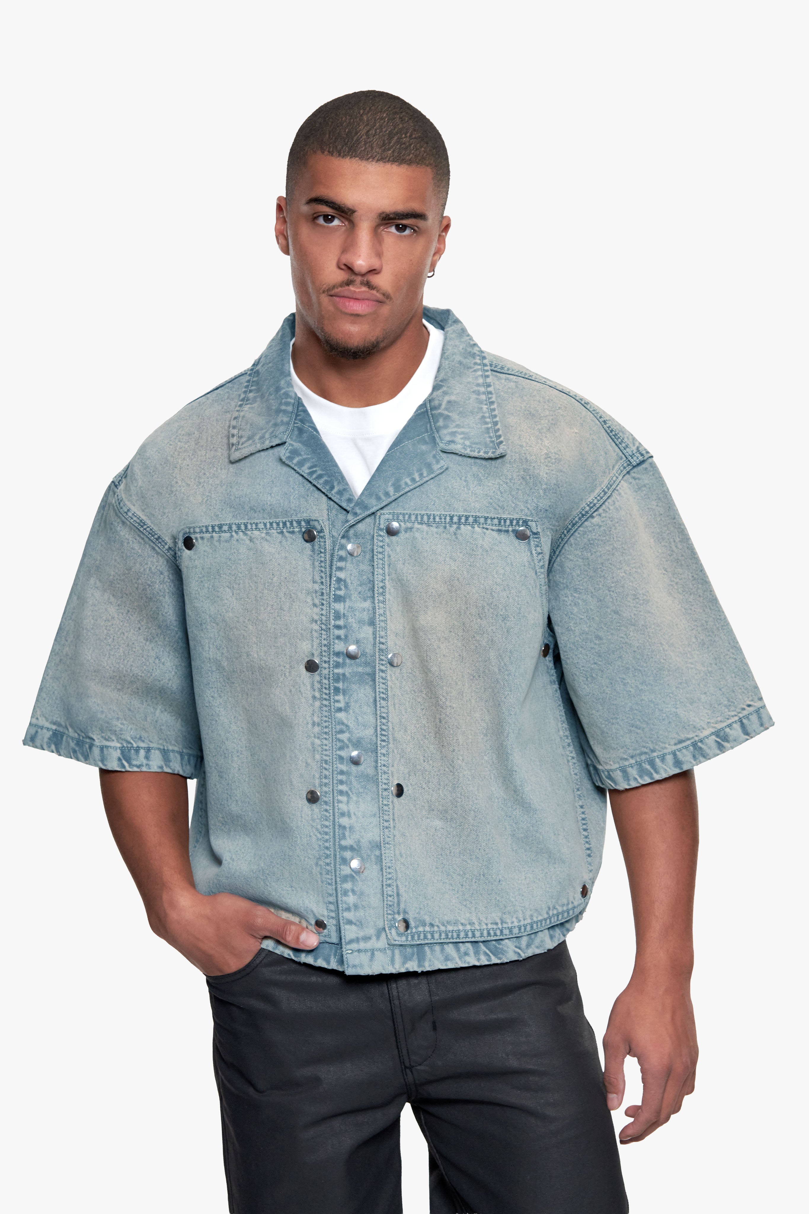 CARPENTER DENIM SHIRT WASHED BLUE