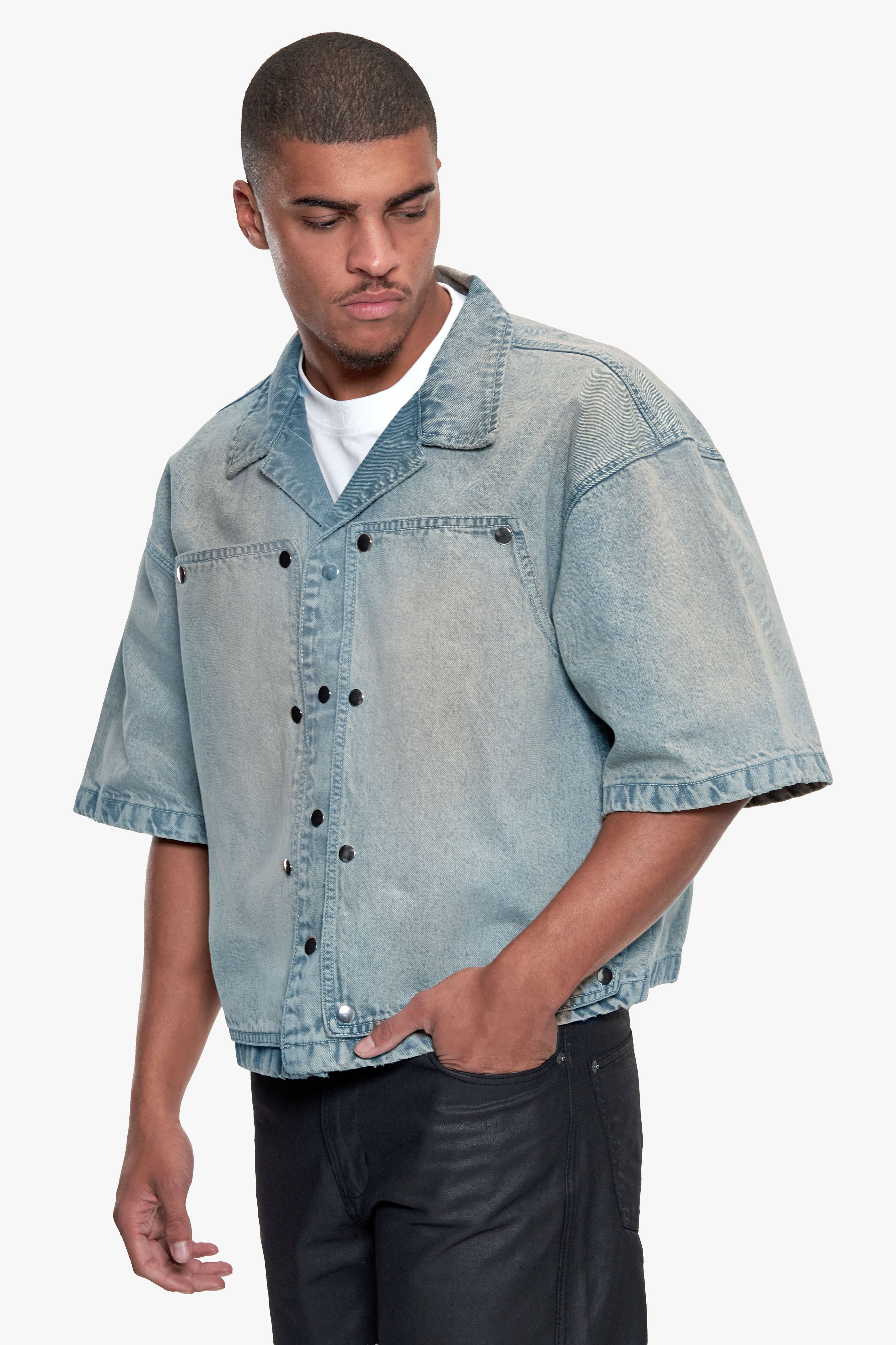 CARPENTER DENIM SHIRT WASHED BLUE