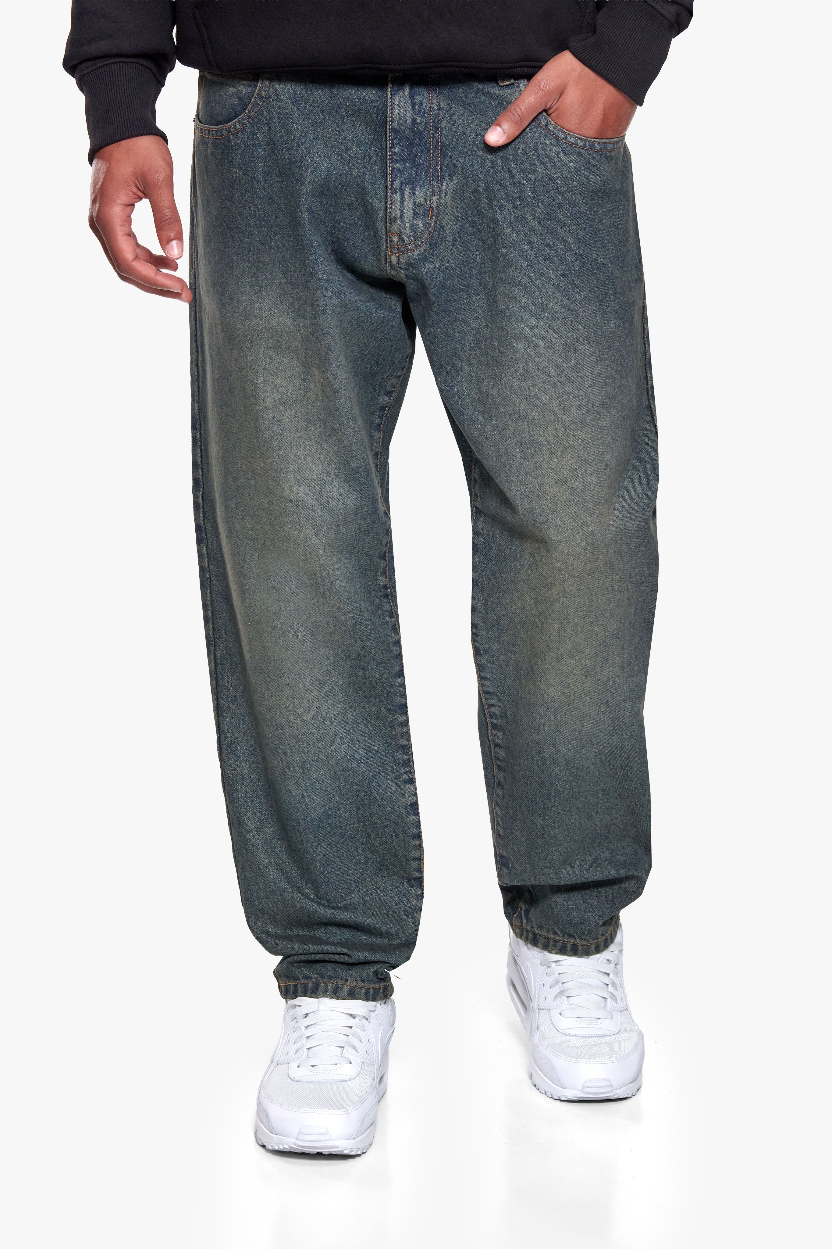 LOOSE FIT JEANS DIRTY WASH BLUE