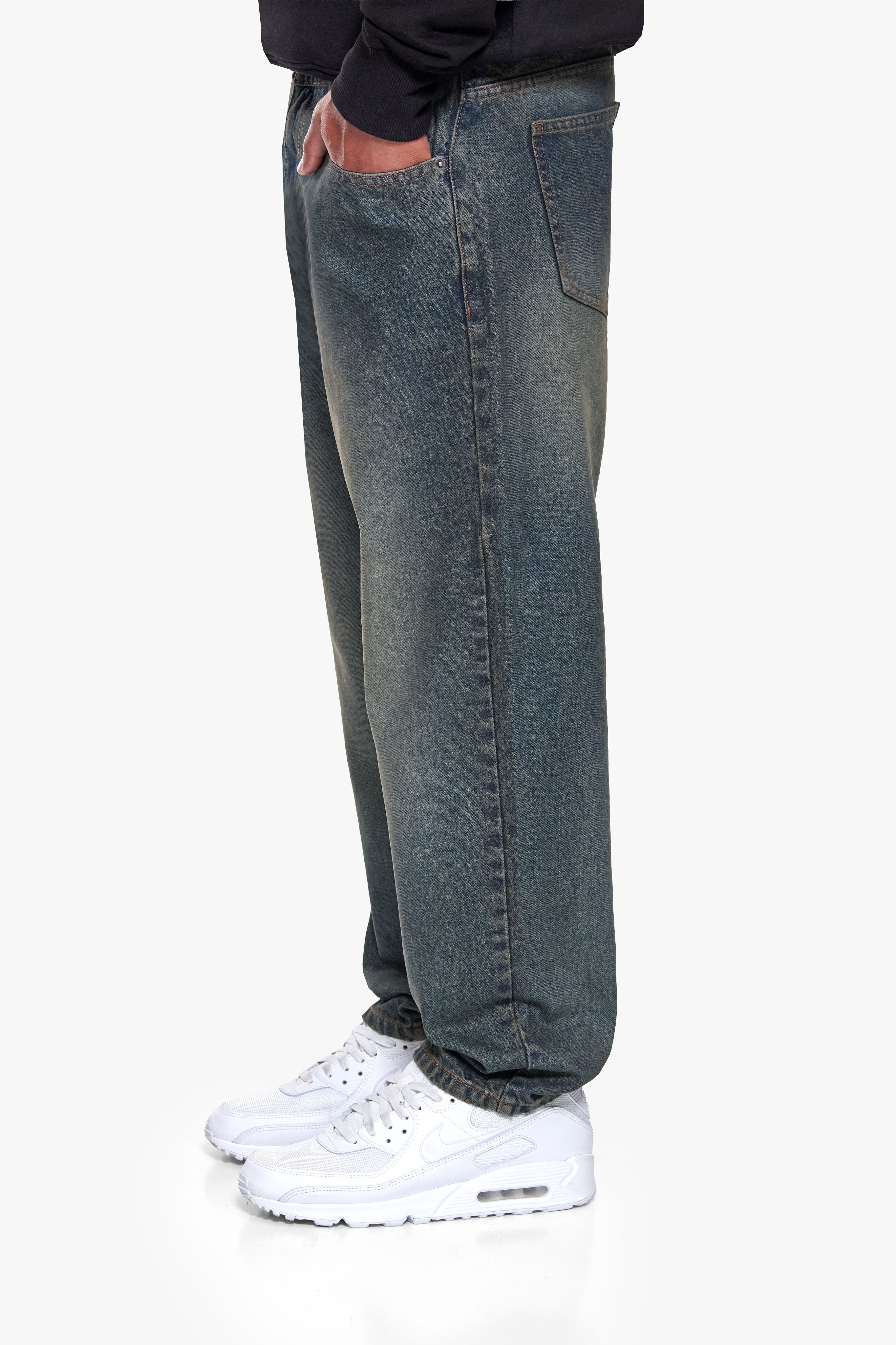 LOOSE FIT JEANS DIRTY WASH BLUE