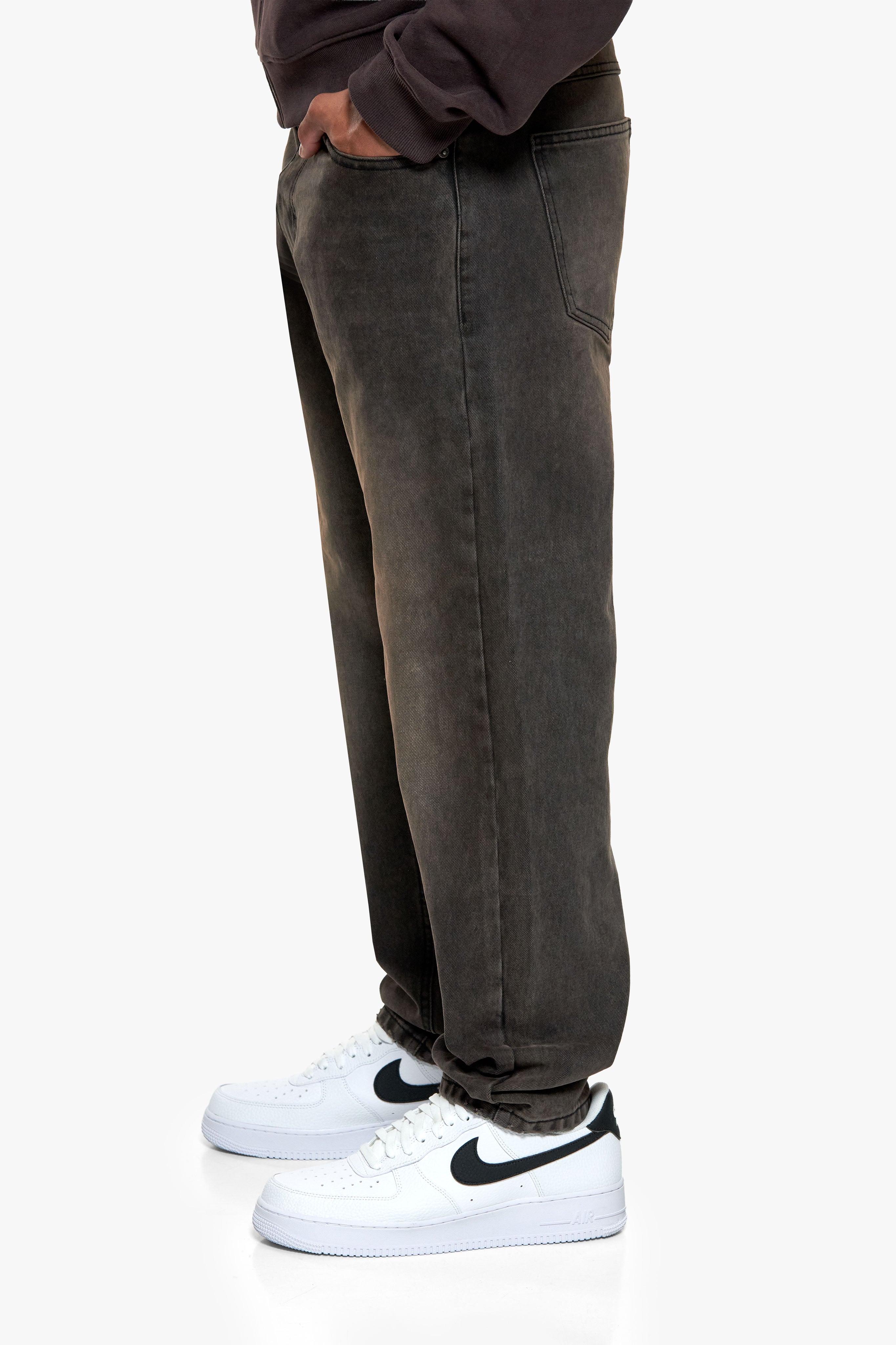 LOOSE FIT JEANS VINTAGE WASH BROWN
