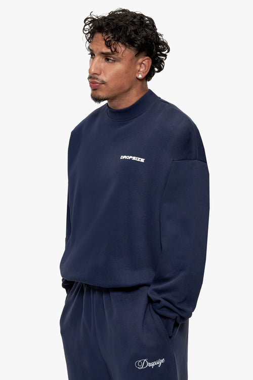 BASIC HD LOGO CREWNECK SPACE BLUE
