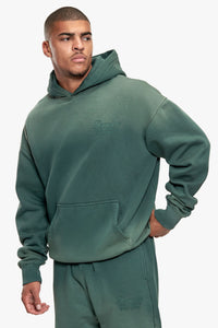 DESTROY HOODIE SPRAY WASHED DARK GREEN
