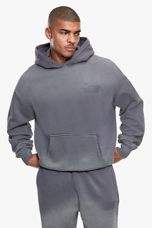 DESTROY HOODIE SPRAY WASHED STEEL GREY