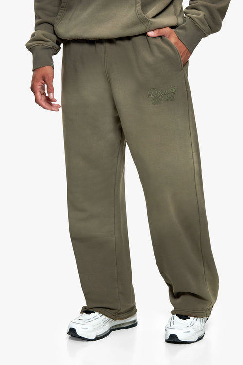 DESTROY BLEACHED JOGGER SPRAY WASHED OLIVE