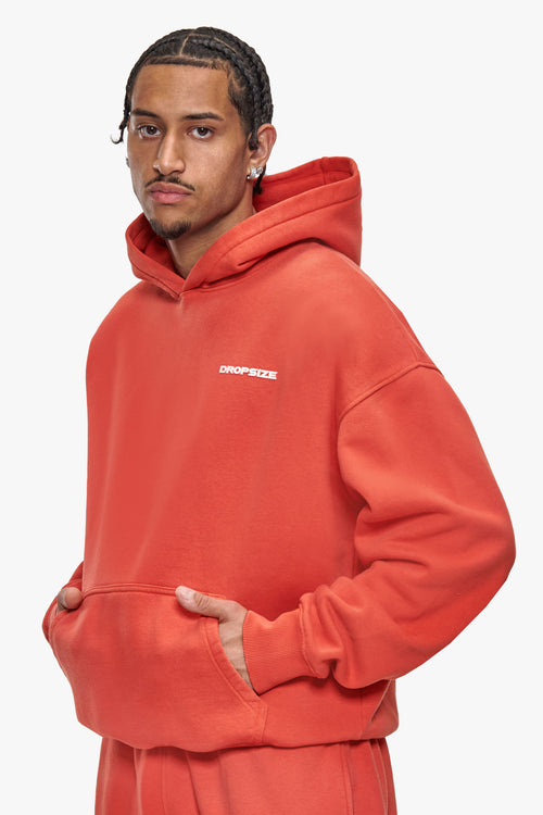 BASIC HOODIE WASHED ORANGE