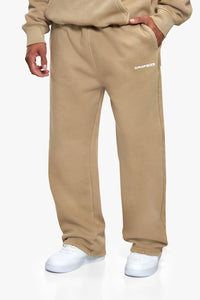 OPEN LEG JOGGER WASHED BEIGE