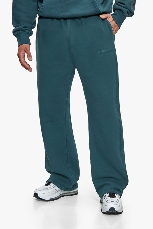 OPEN LEG JOGGER WASHED DARK GREEN