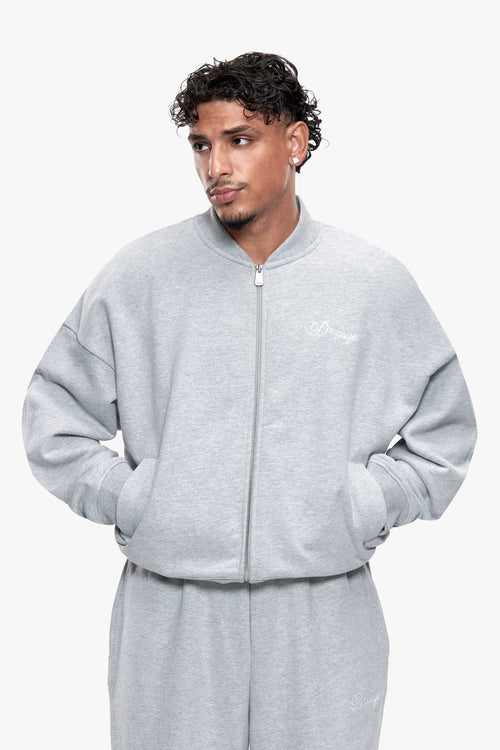 BOMBER ZIPPER JACKET GREY MELANGE