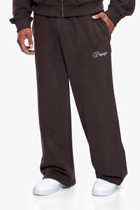 BAGGY OPEN LEG JOGGER CHOCOLATE BROWN