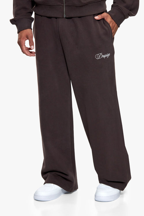 BAGGY OPEN LEG JOGGER CHOCOLATE BROWN