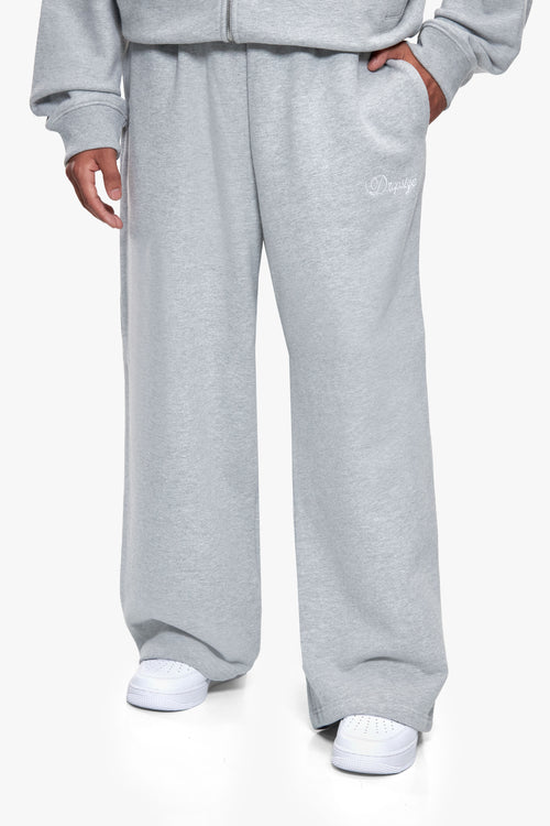 BAGGY OPEN LEG JOGGER GREY MELANGE