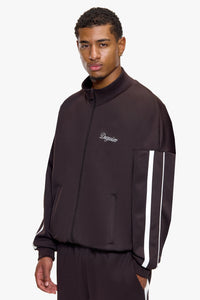 NYLON TRACK JACKET CHOCOLATE BROWN