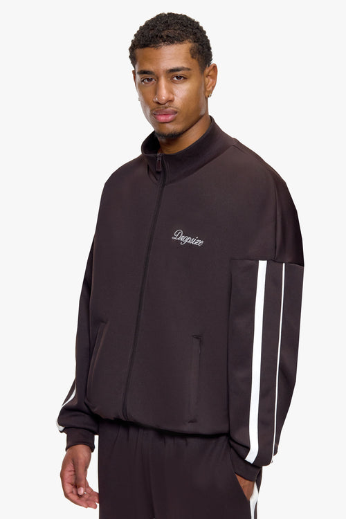 NYLON TRACK JACKET CHOCOLATE BROWN