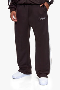 NYLON TRACK PANTS CHOCOLATE BROWN