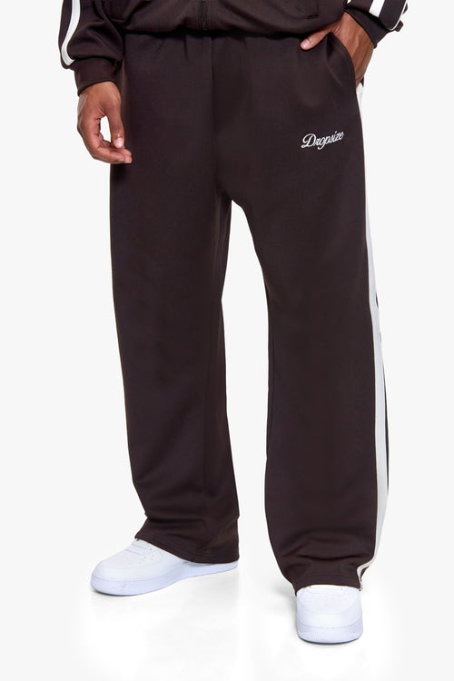 NYLON TRACK PANTS CHOCOLATE BROWN