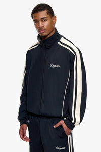 NYLON KNIT TRACK JACKET BLACK