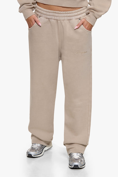 WOMEN RIVETS JOGGER WASHED BEIGE