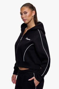 WOMEN RAGLAN ZIP HOODIE BLACK