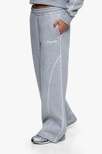 WOMEN PIPING JOGGER GREY MELANGE