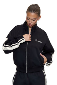 WOMEN SIDESTRIPE ZIP JACKET BLACK
