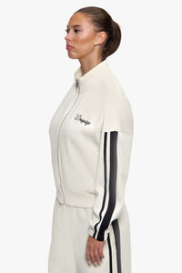 WOMEN SIDESTRIPE ZIP JACKET CREAM WHITE