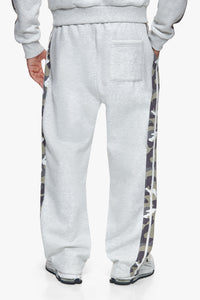 CONTRAST CAMO ZIP HOODIE GREY MELANGE