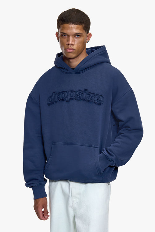 DOUBLE LAYER HOODIE WASHED SPACE BLUE