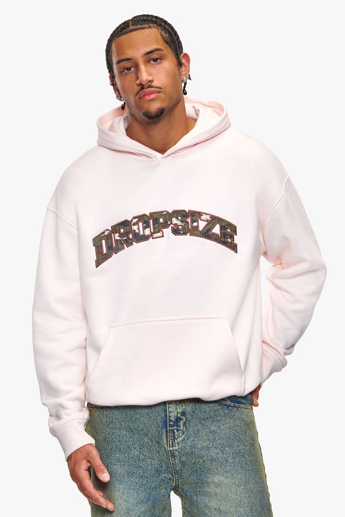 CAMOFLAGE EMBO PATCH HOODIE LIGHT PINK